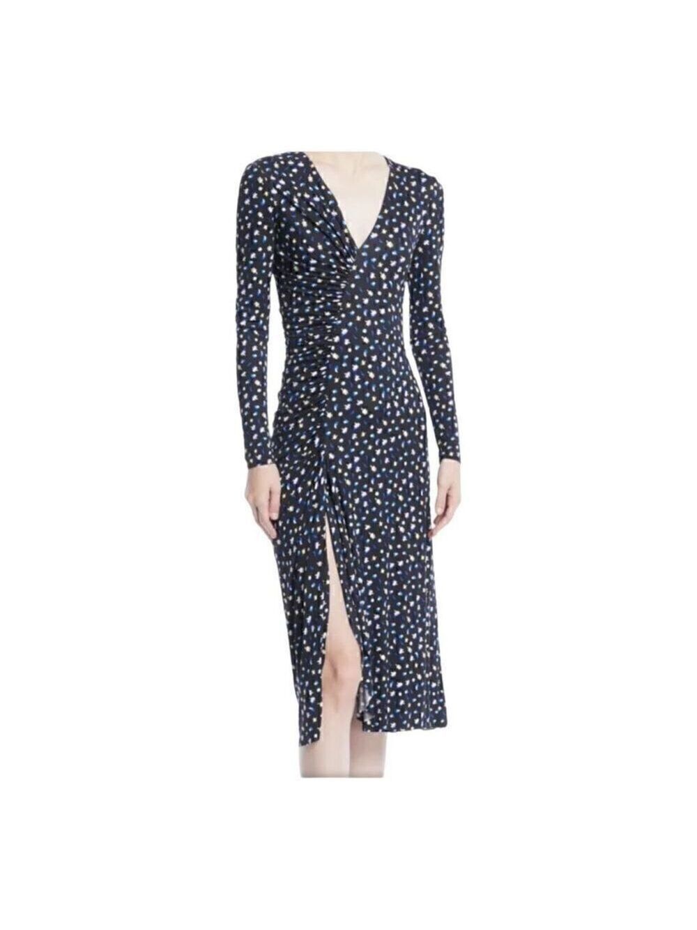 $1895 Jason Wu V-Neck Long Sleeve Floral Print Jersey Dress Size 12